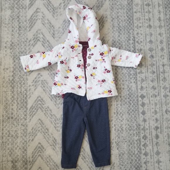 Carter's baby girl 9 month 3 piece outfit set